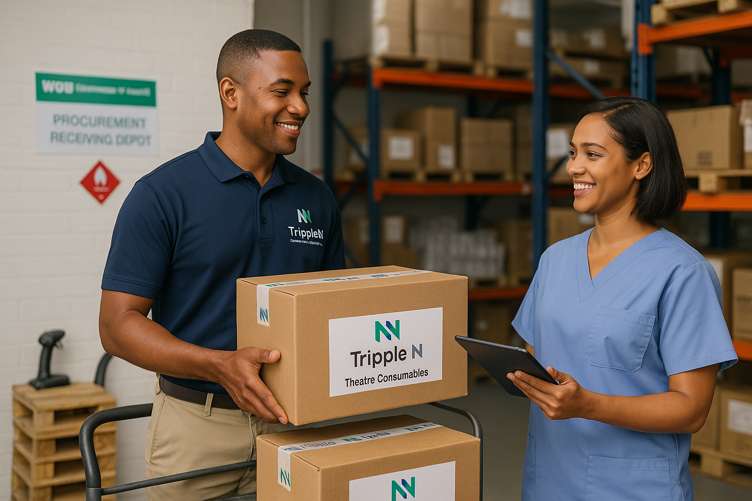 Medical supplies warehouse in Pretoria with hospital equipment